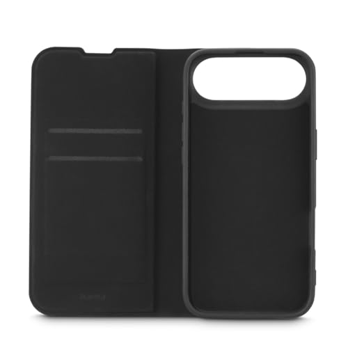 Hama Étui de protection pour iPhone 17 Air - À poser - Avec compartiment pour cartes - Protection supplémentaire de l'écran et de l'appareil photo - Avec aimant - Souple - Anti-traces de doigts - Noir