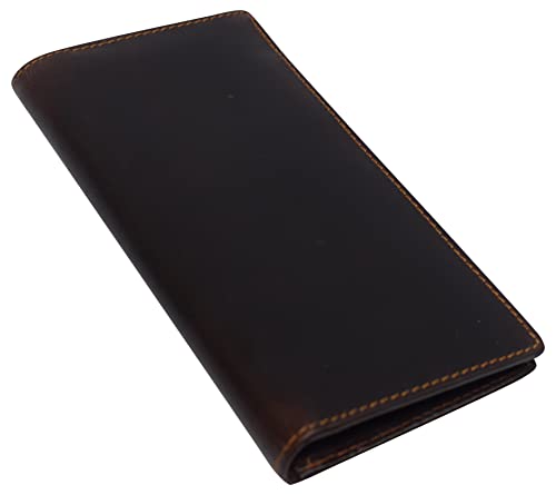 Marshal High End Leather Basic Checkbook Cover Case 156 (Rfid Buffalo Brown) #TOP4