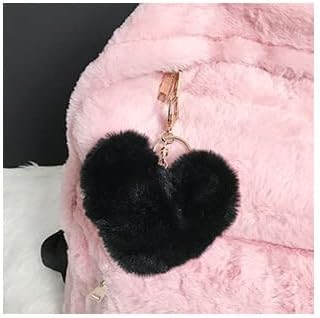 Cute Fuzzy Backpack for Girls, Aesthetic School Supplies Fuzzy Plush Backpack, Kawaii Furry Plush Daypack for Teens (Pink) - Image 5