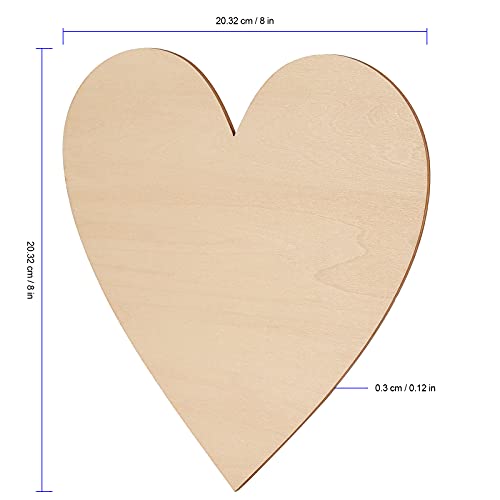 Funsuei 30 Pcs 8 Inches Natural Wood Heart Slices, Unfinished Predrilled Wooden Heart Cutouts, Wood Heart Shape Slices For Home Decoration, Wedding, Valentine #TOP1