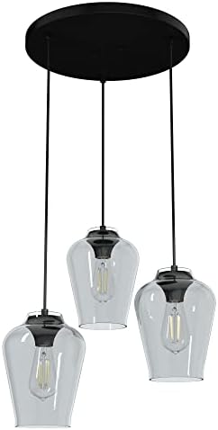 Hunter Fan Company 19728 Vidria Cluster Pendant, Matte Black