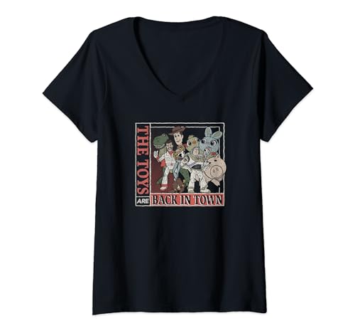 T-shirt Toy Story 4 Disney Pixar col en V pour femme imprimé affiche