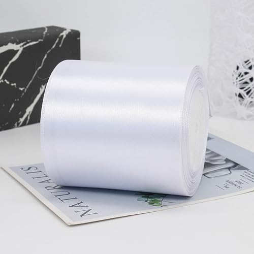 ZYOOO 10 cm x 22 m satynowa wstążka różowa szeroka wstążka do prezentów ślubnych, jako dekoracja