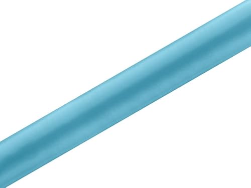 Lot de 24 chemins de table en tissu satiné lisse, turquoise, 0,36 x 9 m