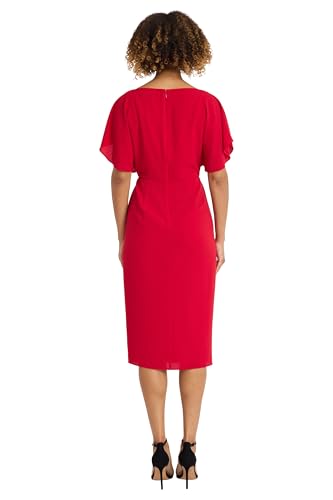 Maggy London Women's Petite Boatneck Dolman Sleeve Faux Wrap Skirt3