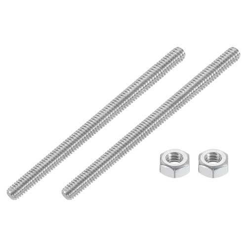 QUARKZMAN 1/4-20 Vollständig Gewindestange, 2 Stück 304 Edelstahl Langgewindeschraube 4 Länge Rechtsgewinde für Möbelmontage Befestigung