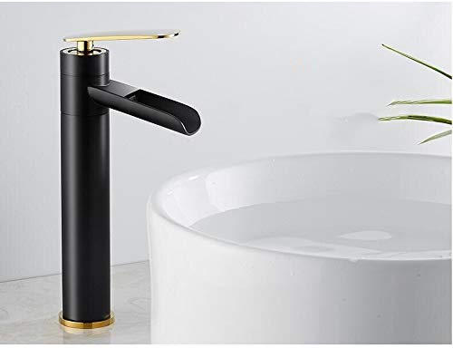 Mitigeur de bassin cascade avec cartouche céramique en laiton blanc et chrome
