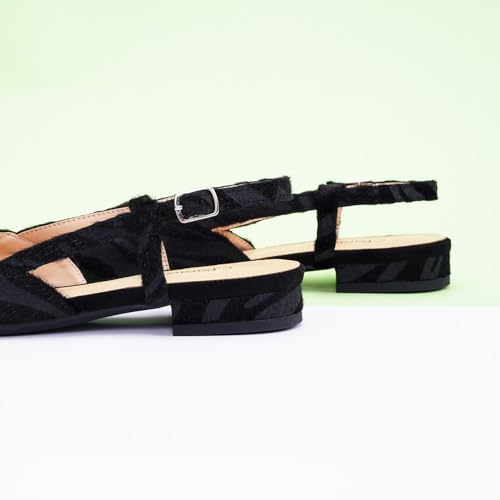 C.Paravano Women's Slingback Flats Pointed Toe Slingback Flats for Women Slingback Sandals Adjustable Ankle Strap Shoes3