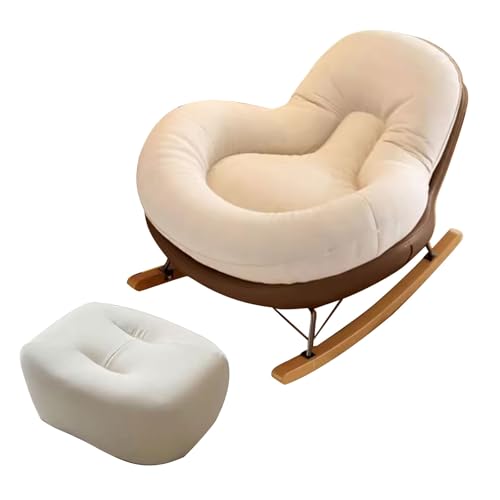 Rocking Chair with Foot Rest - Cozy Reading Chair for Living Room, Nursery Glider, Bedroom - Indoor Rocking Chair