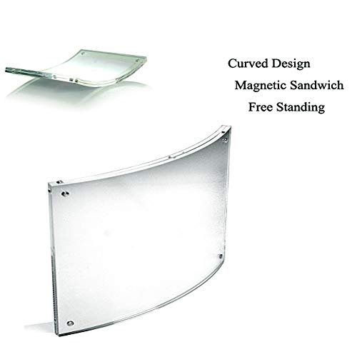Gebogen Bilderrahmen ,kreative Acryl gebogen Fotorahmen perspex gekrümmten Fotorahmen für Dokumente, Poster, Diplome, Zertifikate, Querformat, transparent ,21.6x29.7cm – Bild 7