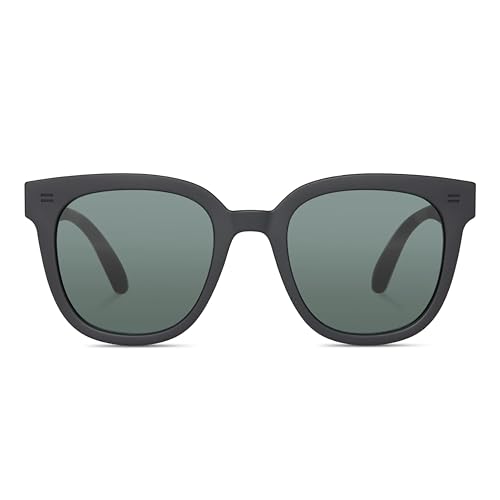 Image of TOMS Women's Juniper Round Sunglasses, Matte Black W- Soft Touch Finish, 54-23-148