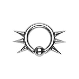 PunkJewelry Piercing Intimpiercing BCR Ring Spikes 5 mm 316L Chirurgenstahl Durchmesser- 16 mm
