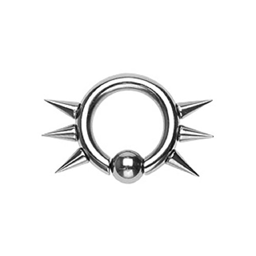 PunkJewelry Piercing Piercing Sein Anneau Bcr Spikes 316L Acier Chirurgical Cover