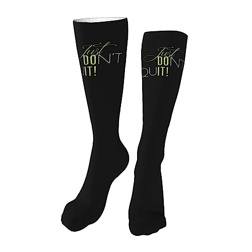 Just Don'T Quit Knee High Socks For Women Long Tube Socks Athletic Compression Socks Unisex High Socks Girls