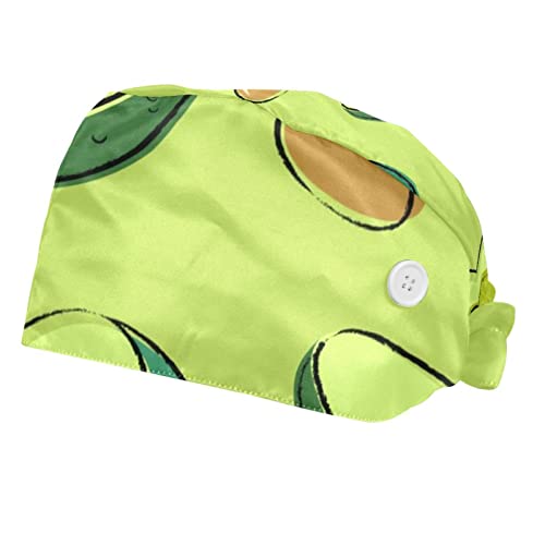 Chapeaux bouffants avocat avec bandeau ajustable pour travail en cuisine et soin