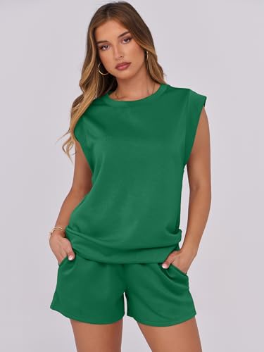 Image of ANRABESS Two Piece Sets for Women 2026 Summer Short Lounge Set Casual Beach Vacation Outfits Spring Sweatsuits Tracksuit