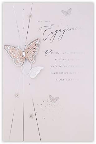 Clintons: Butterflies With Flowers Engagement Card 149x229mm, multi-color, 1163409