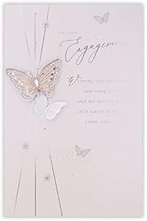 Clintons: Butterflies With Flowers Engagement Card 149x229mm, multi-color, 1163409
