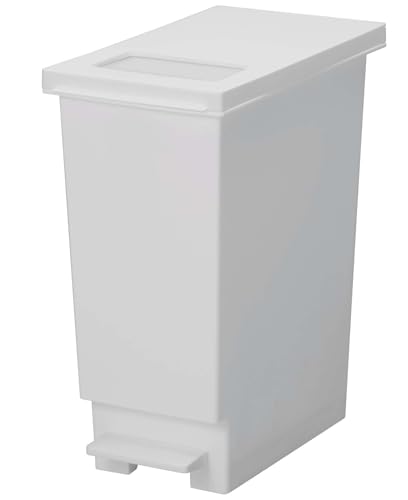 新輝合成 トンボ スウィッシュ ゴミ箱 30リットル 蓋を開けずにごみを捨てられる プッシュタイプ ペダル式 ホワイトグレー ふた付き 幅23.5×奥行41.5×高さ49.5cm 日本製