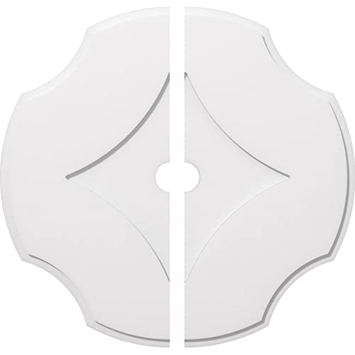 Ekena Millwork CMP34PL2-03000 Percival Architectural Grade PVC Contemporary, Two Piece Urethane Ceiling Medallions 34"OD x 3"ID x 11 3/4"C x 1"P