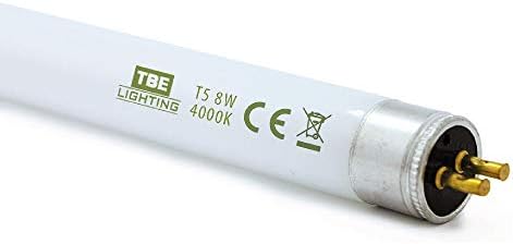 TBE LIGHTING T5 8w Fluorescent Tube Lamps 288mm - CFL Bulbs - G5 2-Pin Base Fittings - T5 High Efficiency Lamps, Soft White 3500K (2-Pack)