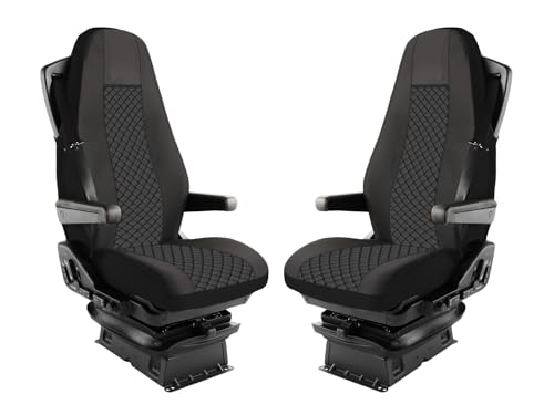 Housses de siège Volvo FH Euro 6 cuir noir confort cabine longue distance