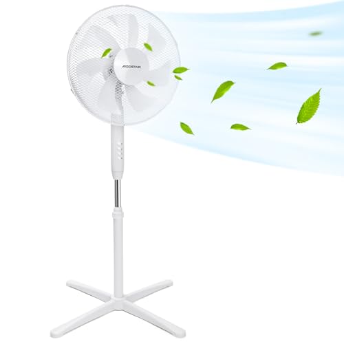 Aigostar Erika - Ventilatore a piantana, 7 pale, diametro di 41 cm, 50W, ventilatore silenzioso con...