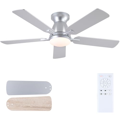 Mpayel Ceiling Fans with Lights and Remote, 46 Inch Flush