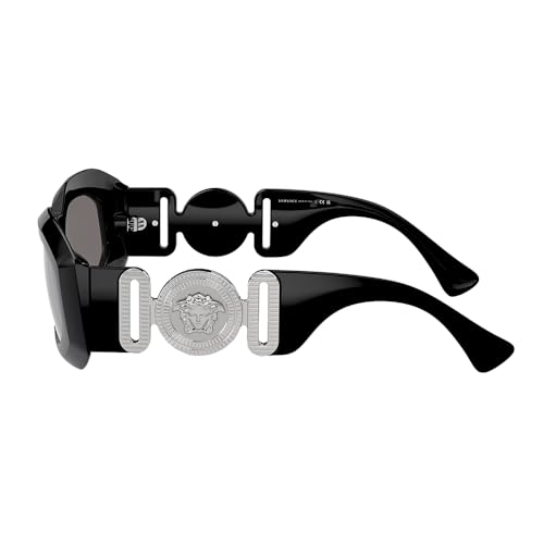 Versace VE 4425U 54226G Black Plastic Irregular Sunglasses Silver Mirror Lens3