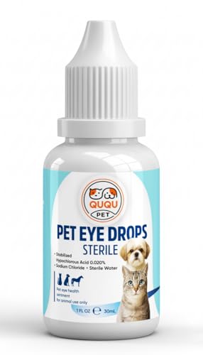 QUQU Natural Pet Eye Drops 30 ml (1 fl oz) | Dog and Cat Eye Care Solution | Soothes Irritation,