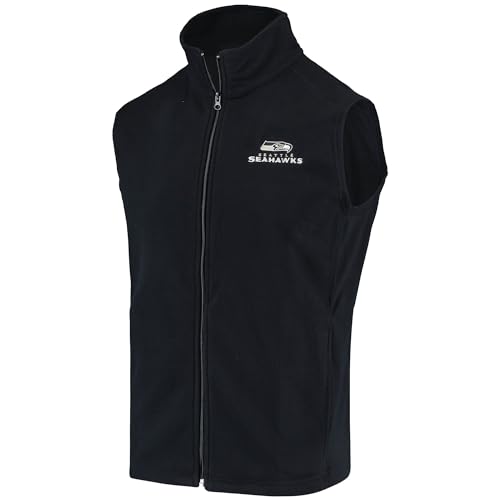 Image of dunbrooke Men's Black Minnesota Vikings Houston Fleece Full-Zip Vest
