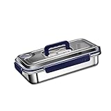 Colcolo de Acero Inoxidable, versátil, de Gran Capacidad, Ligera, con Tapa, Ideal para Viajes, Escuela y hogar, 2400 Ml