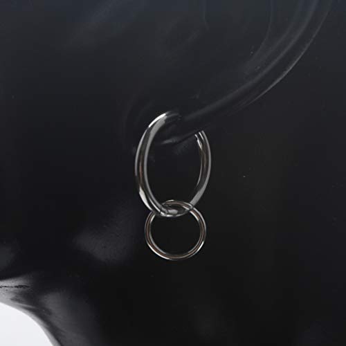 gazechimp 1 Par De Hip Hop Tom De Prata Oscilar Gota Brinco De Argola Piercing Para Mulheres Dos Hom