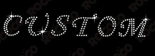 Custom Name Crystal Iron on Cursive Font Rhinestone Iron on hotfix Transfer Bling DIY