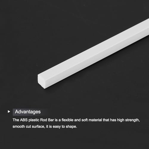 Image of MECCANIXITY 10Pcs ABS Plastic Rod Square Solid Bar 13 /64 inch x 10 inch White Smooth Plastic Tube Rods for Handwork Model Material,DIY Sand Table,Architectural Model Making