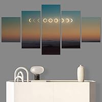 SIGNWIN 5 Panel Canvas Wall Art Astronomy & Space Contemporary Cosmic Dramatic Green Group Photography Realism Ultra for Home Decorations Ready to Hang - 60