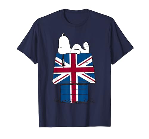 Peanuts, Snoopy House, britischer Union Jack-Klassiker, Comic-Fan T-Shirt