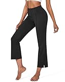 G4Free Flare Ankle Dress Pants Stretchy Work Pants for Women High Waist Business Casual with Pockets (Black,M,27')