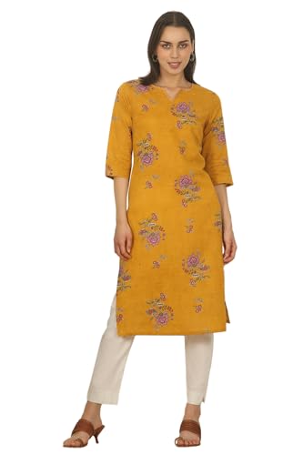 Image of W for Woman Swiss Dot Textured Cotton Straight Kurta