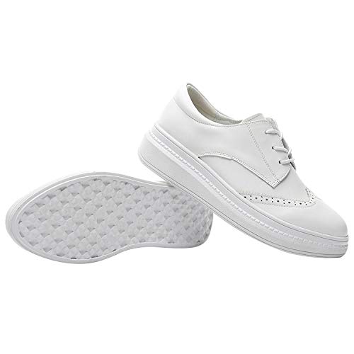 Rismart Donna Casuale Pelle Brogue Zeppa Scarpe