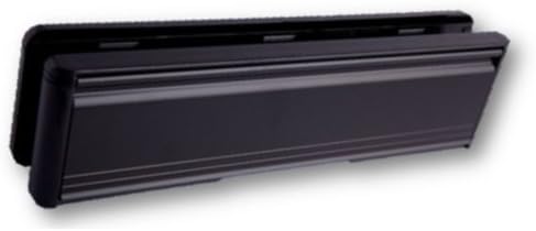 10" UPVC Door Letterbox, Letterplate - Black Letter Box - Midrail (40mm-80mm)