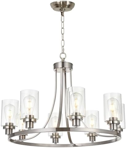 MELUCEE Modern Chandelier Brushed Nickel Finish 8 ...