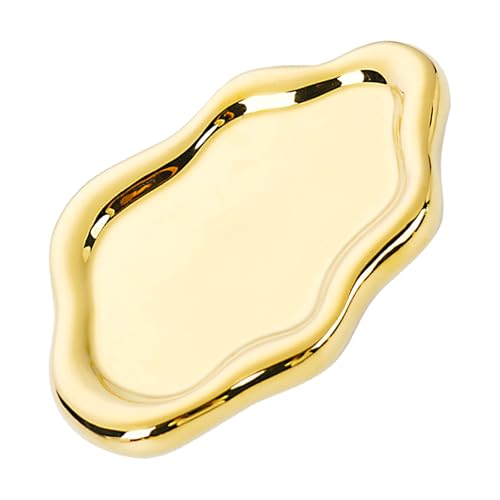 ARJDXDP Bandeja Joyas en Forma de Nube, Bandeja de Baratijas, Bandeja de Cerámica, Bandeja Pequeña para llaves, Decoración Estética de Tocador, Día de La Madre, Navidad (Dorado)
