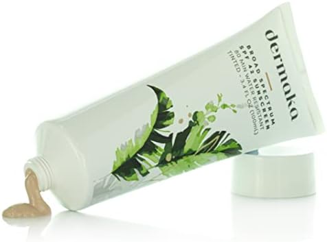 Dermaka Anti-Aging Sunscreen SPF 42 for All Skin Types – 3.4oz Water Resistant 80 min. Mineral-Based Lightly Tinted Sunscreen. Aloe Vera Lotion with Zinc Oxide. Moisturizes, Heals & Protects Skin!