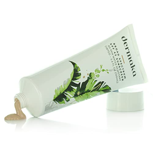 Dermaka Anti-Aging Sunscreen Spf 42 For All Skin Types – 3.4Oz Water Resistant 80 Min. Mineral-Based Lightly Tinted Sunscreen. Aloe Vera Lotion With Zinc Oxide. Moisturizes, Heals & Protects Skin! #TOP30