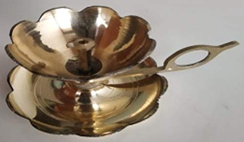 Shubhkart Aarti & Diya Lamp/ Oil Lamp with a Supportive Handle for Puja & Other Religious Rituals | Home Décor, Office & Temples | Festive Gifts