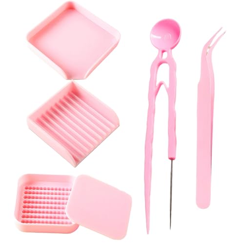 DAGLLGEW Sicherungsperlen-Set, 6-in-1, praktische Bastelwerkzeuge, Kunststoffpinzette mit Schaufel und Ausrichtungsschale für Kinder und Erwachsene. Perlenpinzette