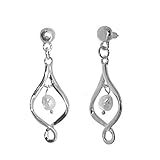  Wunderschöner Modeschmuck Ohrringe Unendlichkeitszeichen mit Süßwasserperlen 5,5 x 1,9 cm R75