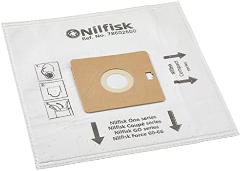 Nilfisk-Alto 5715492040636 Coupe/Go and Compact Series Original Dust Bags and Pre-Motor Plus 5 Filter, Cotton, White