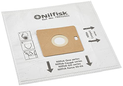 PakTrade 5 Sacchetti Per Aspirapolvere In Microfibra + Filtro – Compatibili Con Nilfisk Coupe, Philips E Swirl – Sacchi Di Ricambio